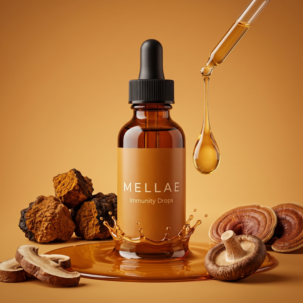 Mellae Immunity Drops mushroom dropper bottle