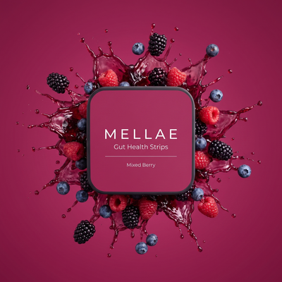 Mellae Gut Health Strips mixed berry tin
