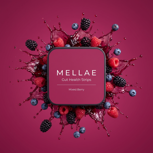 Mellae Gut Health Strips mixed berry tin