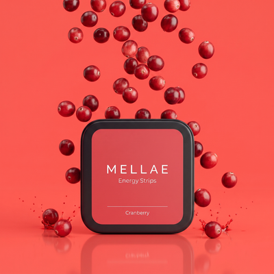 Mellae Energy Strips cranberry tin