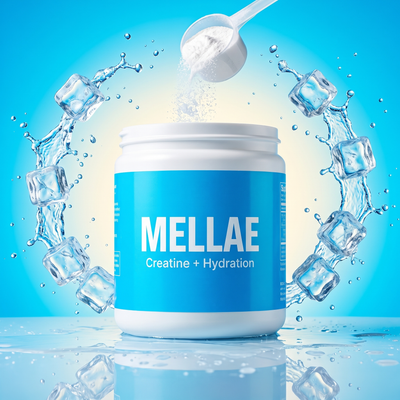 Mellae Creatine Hydration tub with ice